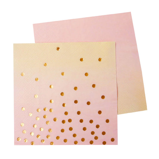 PINK AND PEACH COCKTAIL NAPKIN - PACK OF 20