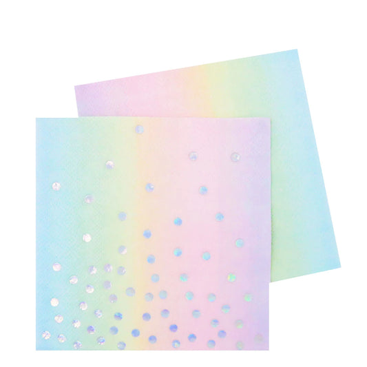 IRIDESCENT PASTEL COCKTAIL NAPKIN - PACK OF 20