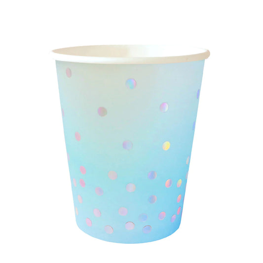 BLUE IRIDESCENT CUP - PACK OF 10