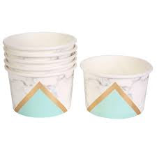 Mint & gold marble party snack cup