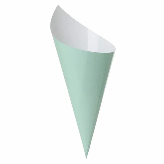 MINT GREEN PAPER SNACK CONES (PACK OF 10)