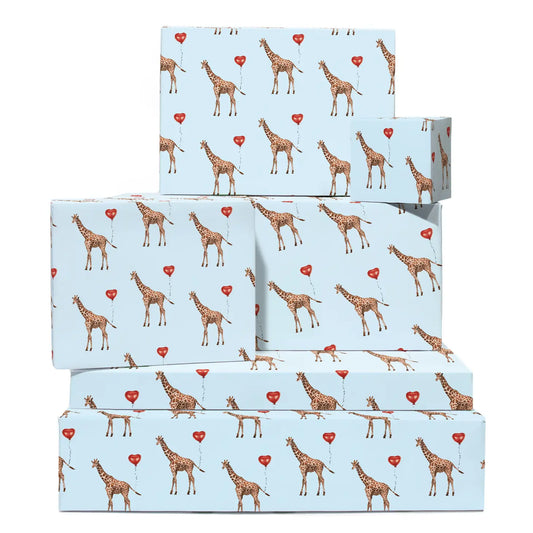 Giraffe & Balloon Wrapping Paper | Recyclable, Made in UK