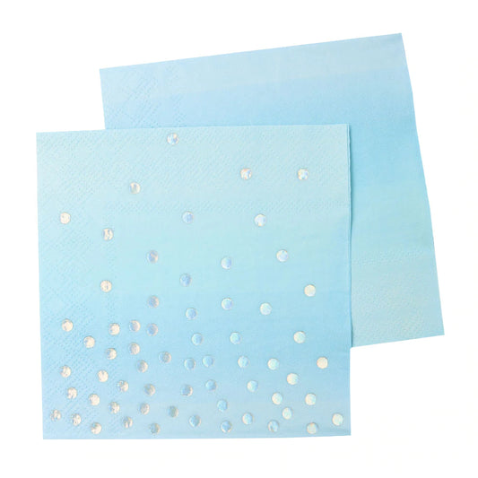 BLUE IRIDESCENT COCKTAIL NAPKIN - PACK OF 20