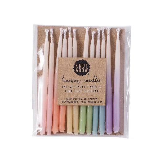 Assorted Ombré Beeswax Birthday Candles